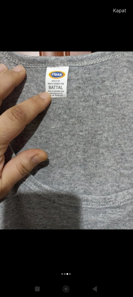 Gri Kolsuz Basic erkek Atlet - Görsel 2