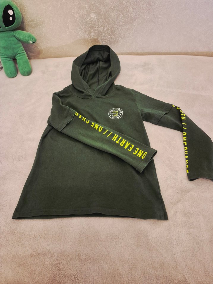 Kapüşonlu Erkek Sweatshirt, Baskılı, Rahat Kesim - Görsel 3