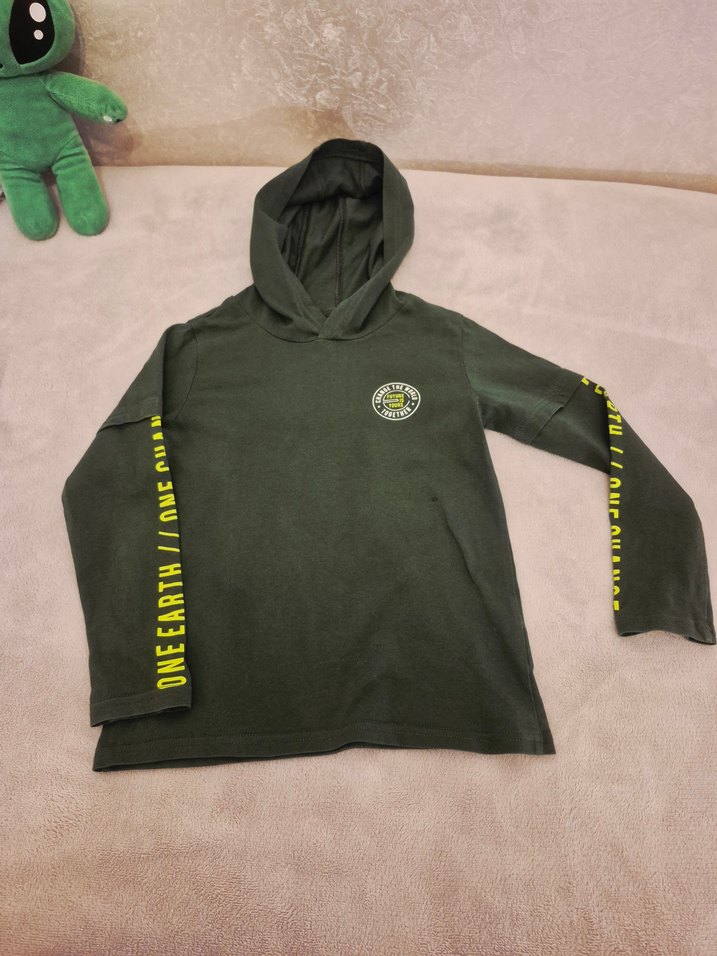 Kapüşonlu Erkek Sweatshirt, Baskılı, Rahat Kesim - Görsel 2