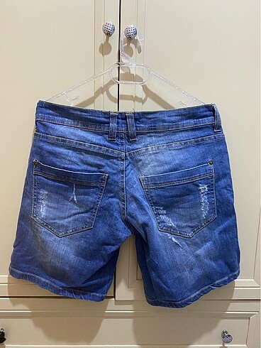 Bershka Bershka Vintage Jean Mavi Kısa Kot Şort