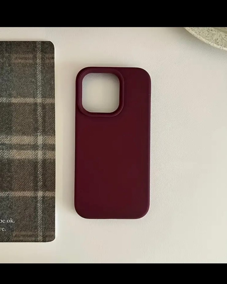 İphone 16 Pro Max Bordo Kırmızı Telefon Kılıfı - Görsel 2