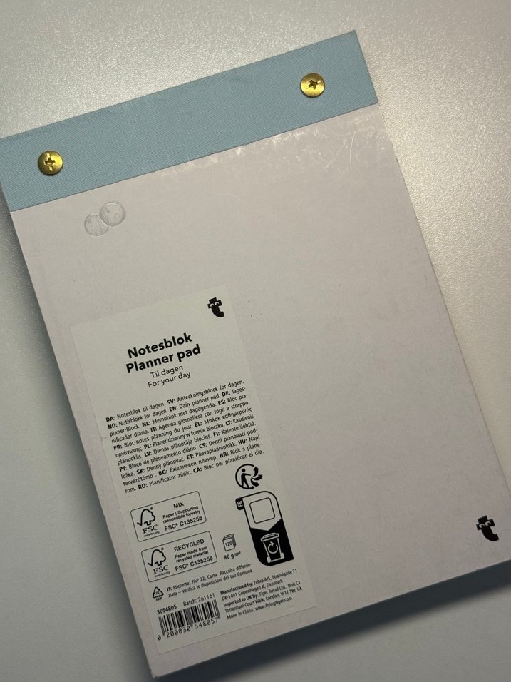 Flying Tiger Pastel Mavi Günlük Planlayıcı Not Defteri Notepad - Görsel 2