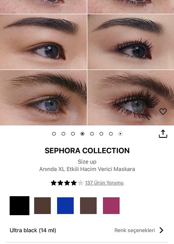 Sephora Size Up Siyah Maskara - Yoğun Hacim Veren - Görsel 3