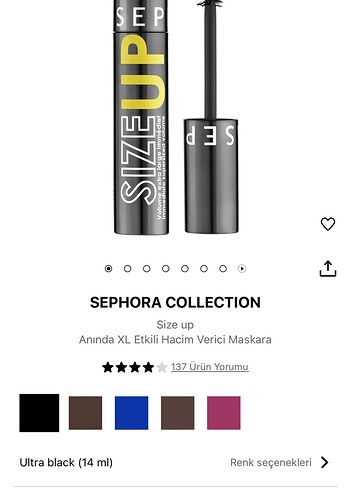 Sephora Size Up Siyah Maskara - Yoğun Hacim Veren - Görsel 2
