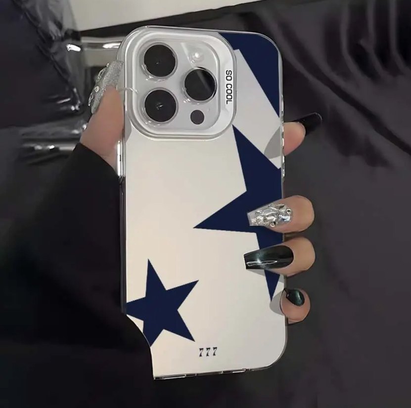 İphone 16 Pro Max Lacivert Yıldızlı Telefon Kılıfı - Görsel 2