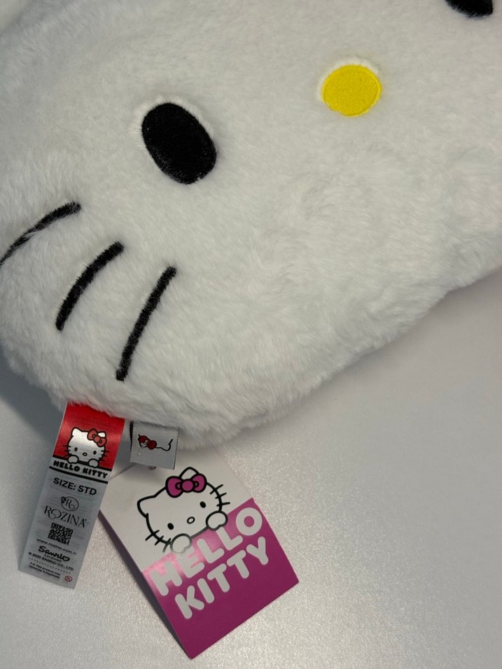Hello Kitty Peluş Figürlü Yastık - Beyaz - 38x40cm - Görsel 4