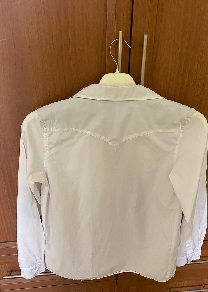 Mavi detaylı beyaz gömlek. 11-12 yaş - Görsel 3