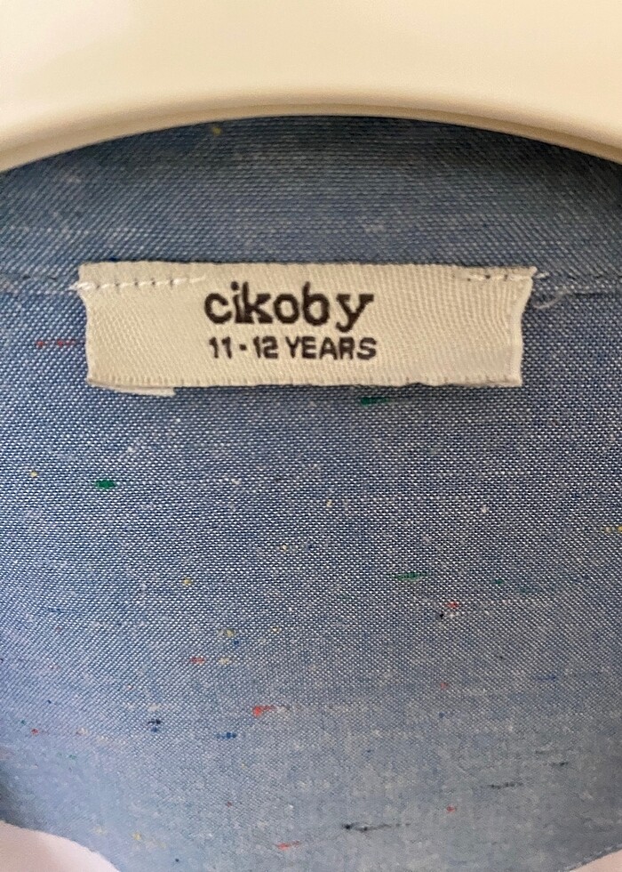 Mavi detaylı beyaz gömlek. 11-12 yaş - Görsel 4