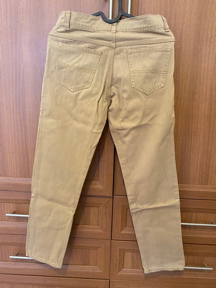 Bej Erkek Süet Regular Fit Pantolon - Görsel 2