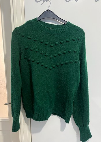 Yeşil Triko Kadın Kazak - Görsel 3