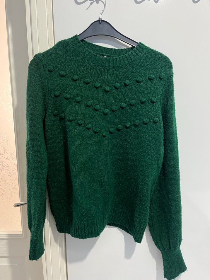 Yeşil Triko Kadın Kazak - Görsel 3