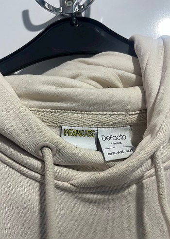 Beyaz Baskılı Kapüşonlu Sweatshirt - Görsel 3