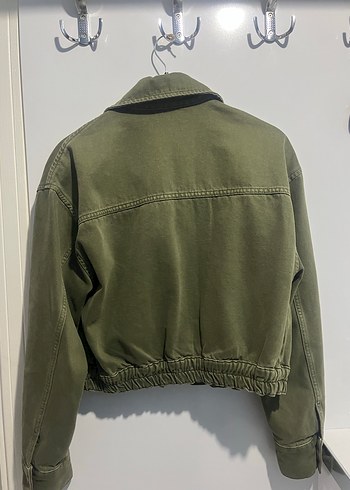 Kemerli Haki Kadın Denim Ceket - Görsel 4