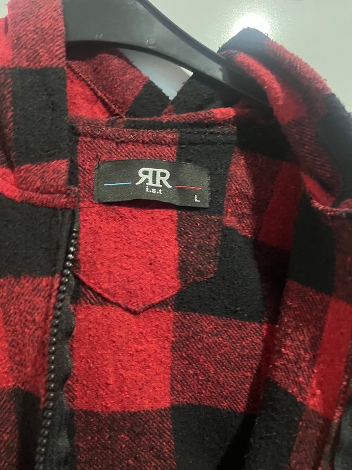 Erkek Bordo Kareli Midi Düğmeli Kapüşonlu Ceket - Görsel 4