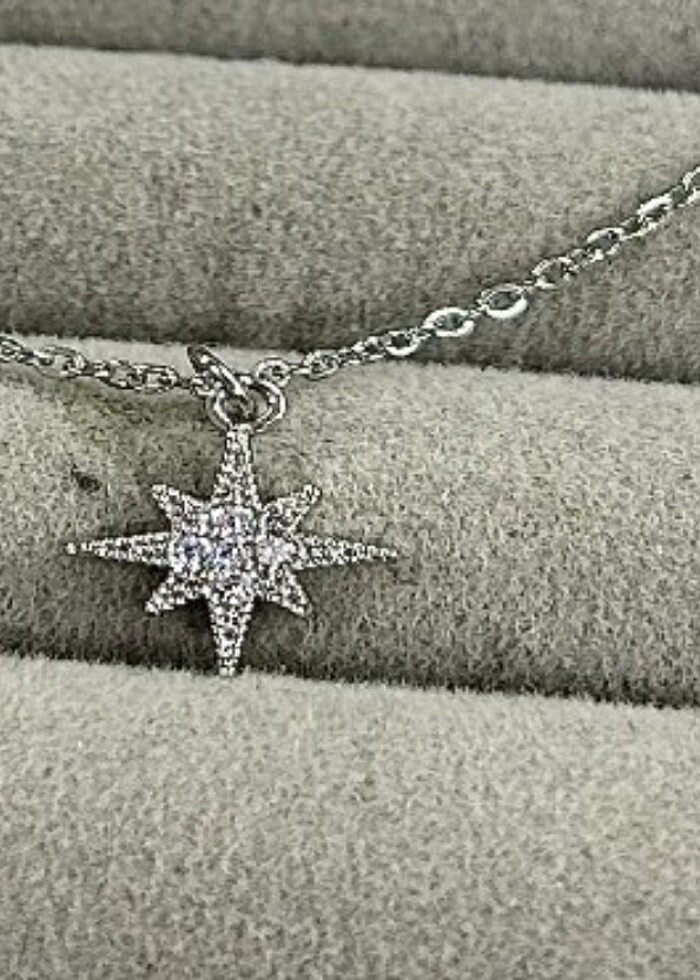 Çelik Gümüş Renk Yıldızım Sensin Kolye - Görsel 2