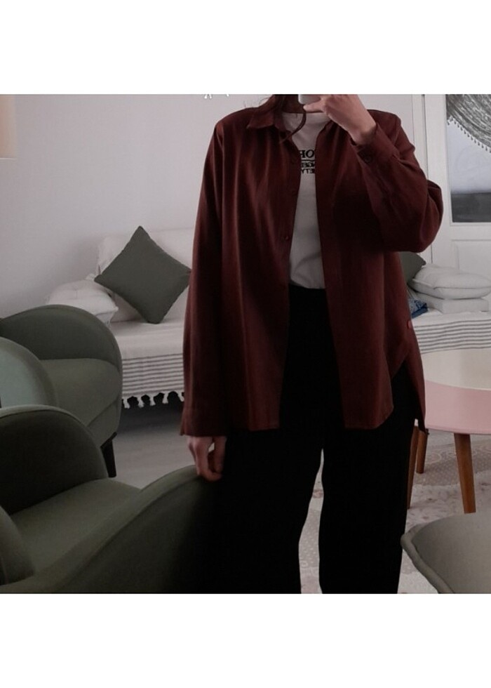 Kahverengi Gömlek \ Tunik - Görsel 2