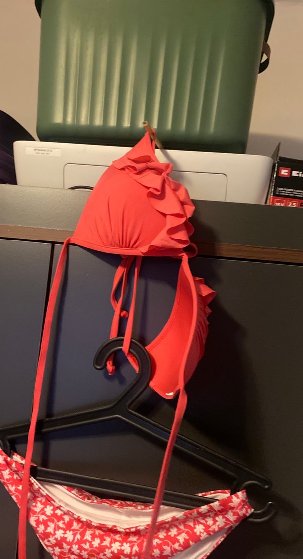 Kırmızı Desenli Strappy Bikini Altı - Görsel 3