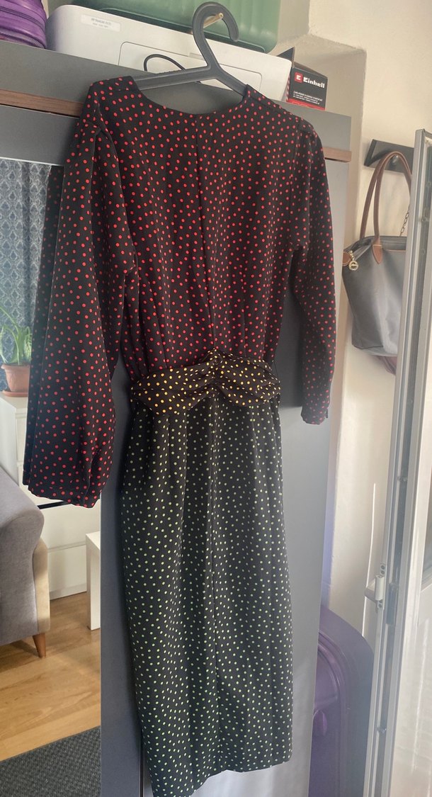 Puantiye Desenli Uzun Hamile Tulum - Görsel 2