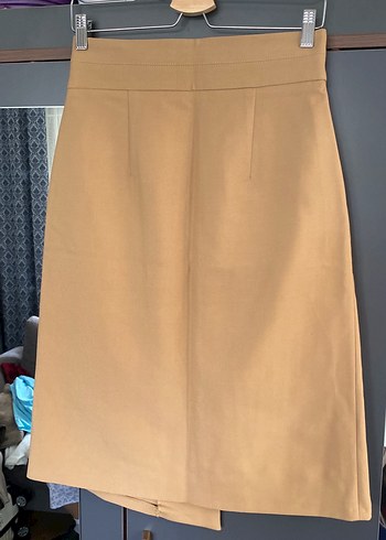 Bej Kemerli Midi  Etek - Görsel 3