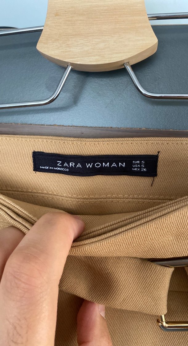 Bej Kemerli Midi  Etek - Görsel 2