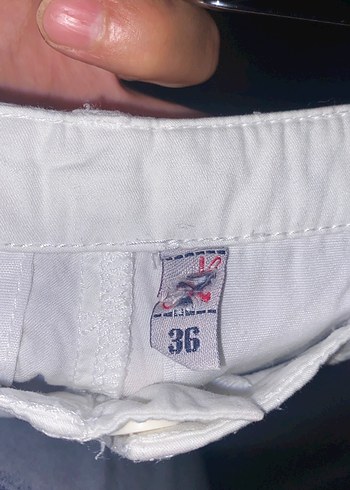 Beyaz Pamuklu Hamile Mini Şort - Görsel 3