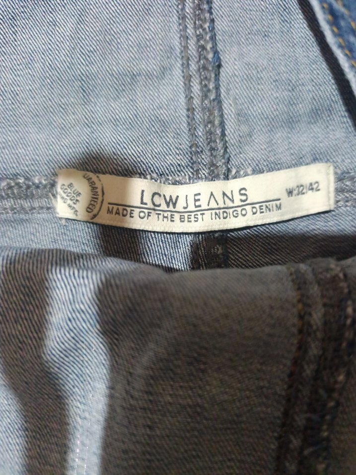 Kadın Mavi Denim Askılı Şort Tulum - Görsel 5