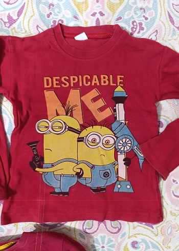 Erkek Çocuk Minyon Baskılı Kırmızı Sweatshirt - Görsel 2