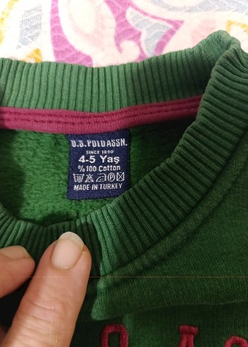 Erkek Çocuk Yeşil U.S. Polo Assn. Sweatshirt - Görsel 3