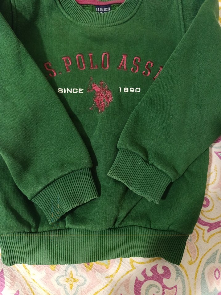 Erkek Çocuk Yeşil U.S. Polo Assn. Sweatshirt - Görsel 4