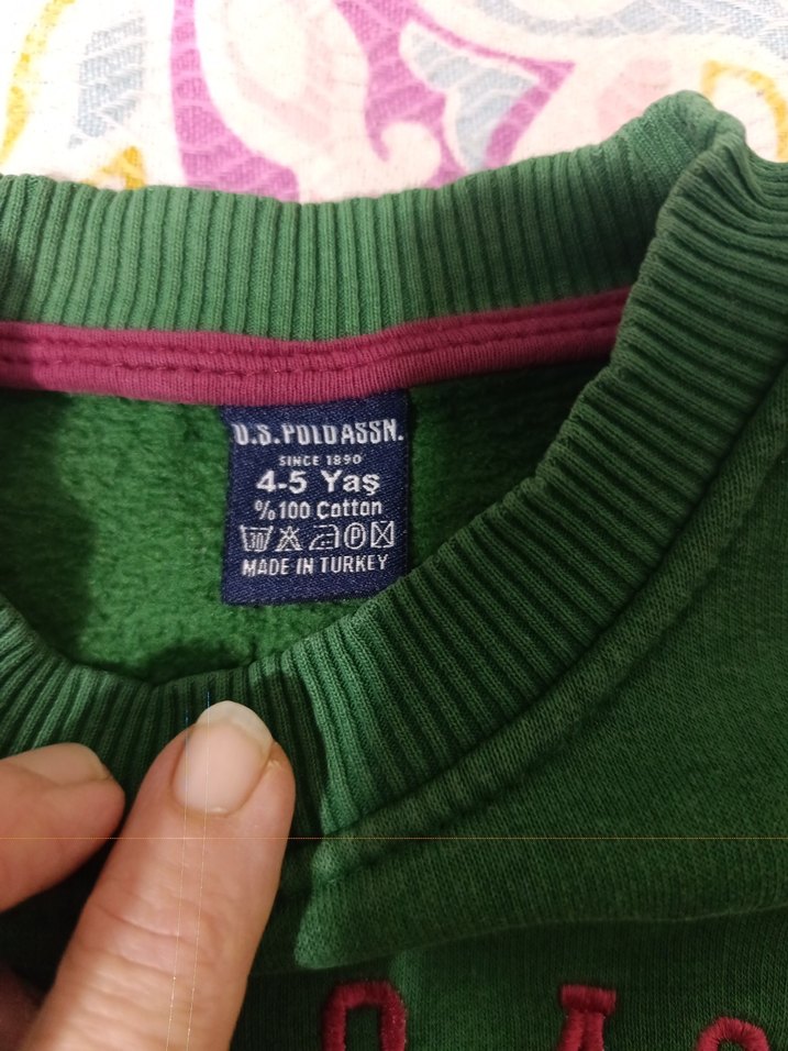 Erkek Çocuk Yeşil U.S. Polo Assn. Sweatshirt - Görsel 3