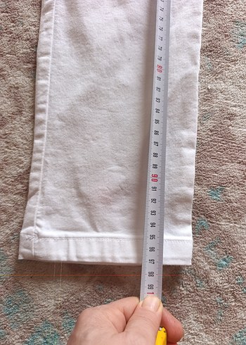 Kadın Beyaz Pamuklu hsmile Pantolonu - Görsel 3