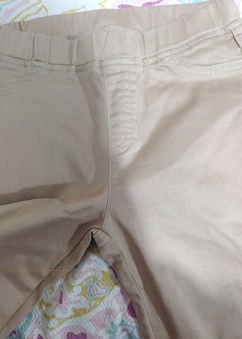 Bej renkte kız çocuk pantolon tayt - Görsel 3