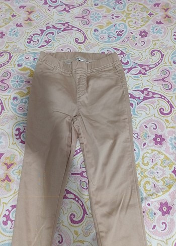 Bej renkte kız çocuk pantolon tayt - Görsel 2