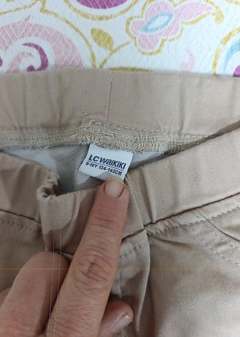 Bej renkte kız çocuk pantolon tayt - Görsel 4