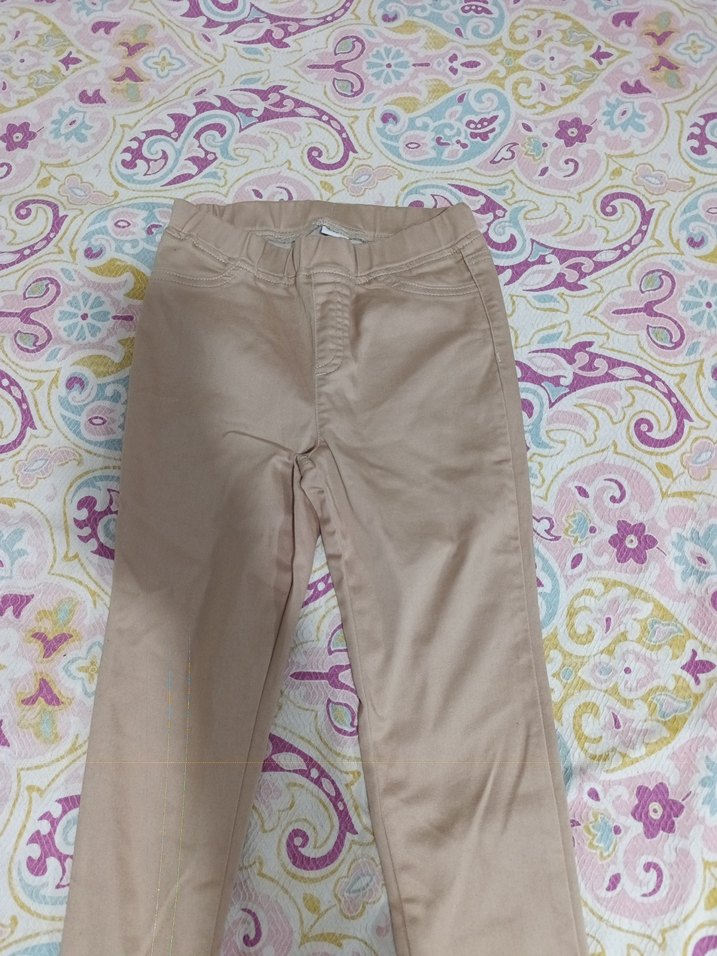 Bej renkte kız çocuk pantolon tayt - Görsel 2
