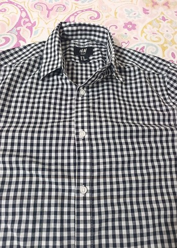 H&M Siyah Beyaz Ekose Gomlek