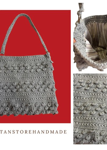 El Örgüsü Gri Omuz Çantası  Sıfır - Görsel 4