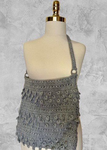 El Örgüsü Gri Omuz Çantası  Sıfır - Görsel 2