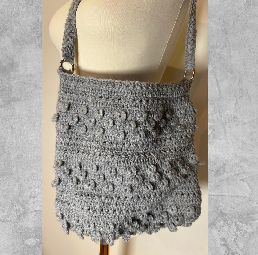 El Örgüsü Gri Omuz Çantası  Sıfır - Görsel 3