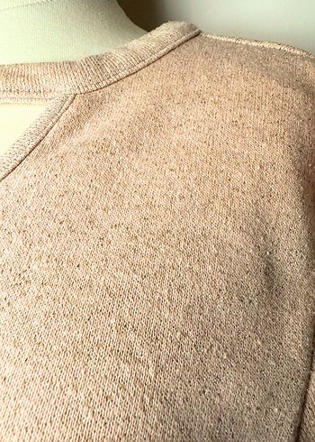 Lafaba 40 Beden Pudra Mini Elbise  Halkalı Yaka Detay - Görsel 6