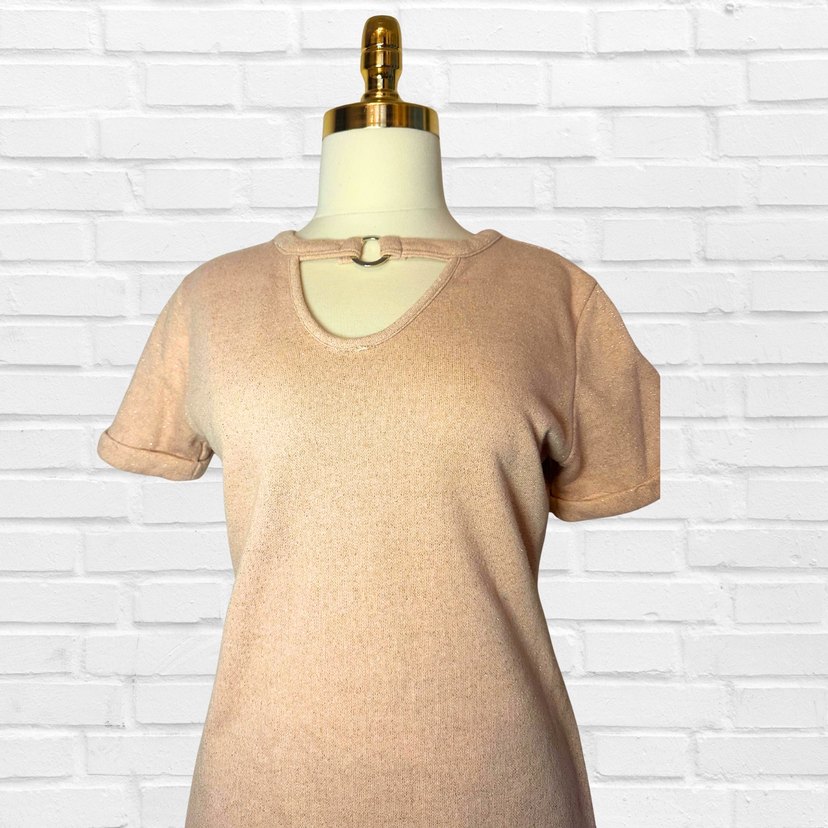 Lafaba 40 Beden Pudra Mini Elbise  Halkalı Yaka Detay - Görsel 2