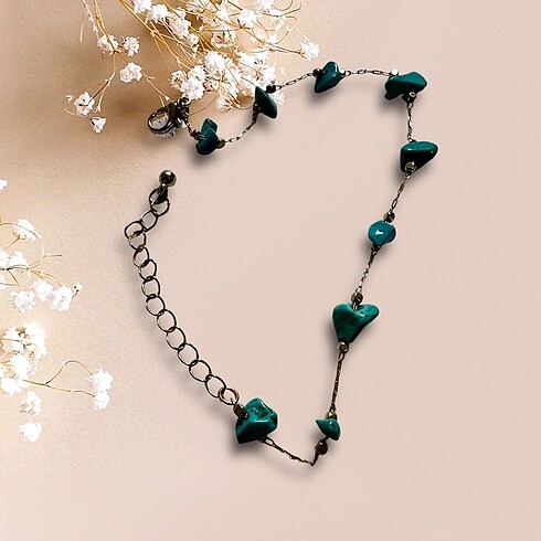 MAVİ TAŞLI GOLD HALHAL - Görsel 5