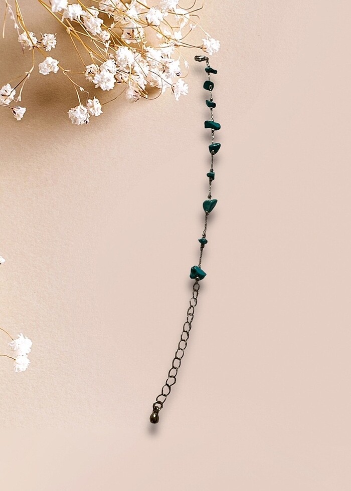 MAVİ TAŞLI GOLD HALHAL - Görsel 4