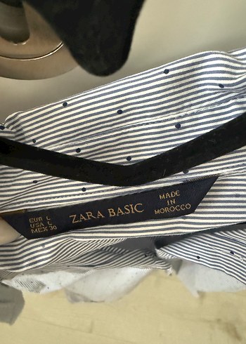 Zara Gri Pamuklu Uzun Kollu Düğmeli Kadın Gömlek Zara