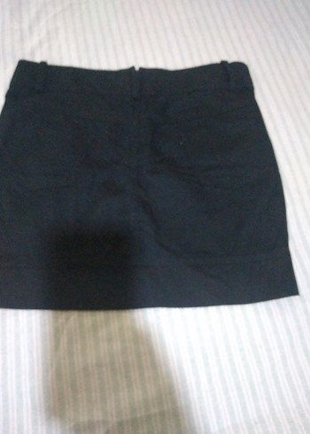 l Beden siyah Renk Düğmeli Siyah Mini Denim Etek