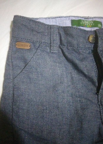 5 Yaş Beden Gri Erkek Denim Düğmeli Şort