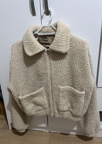Pull and Bear Bej Peluş Kadın Ceket