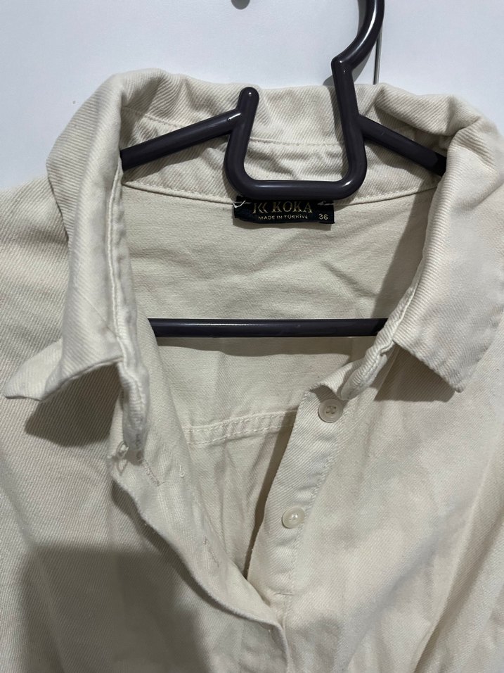 Kemerli Kısa Keten Tulum - Görsel 3