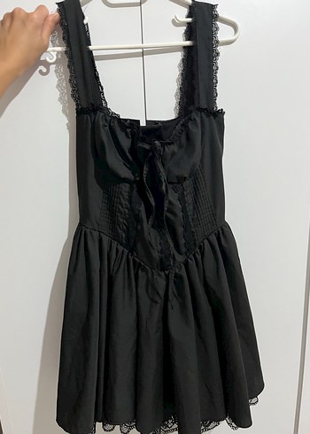 Diğer Siyah Gotik Midi Elbise
