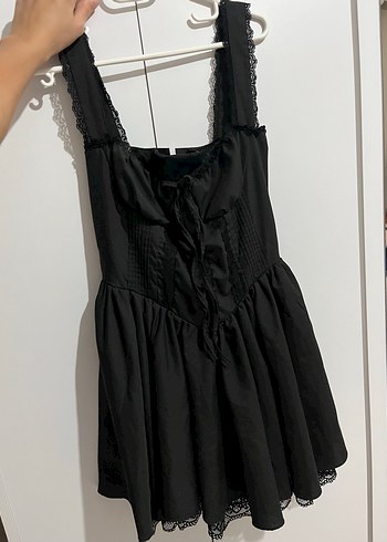 Siyah Gotik Midi Elbise